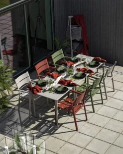 Brafab Delia Nimes Dining Set, Khaki -Grünblick Verkäufe brafab nimes gartentisch 200x97 h73 4