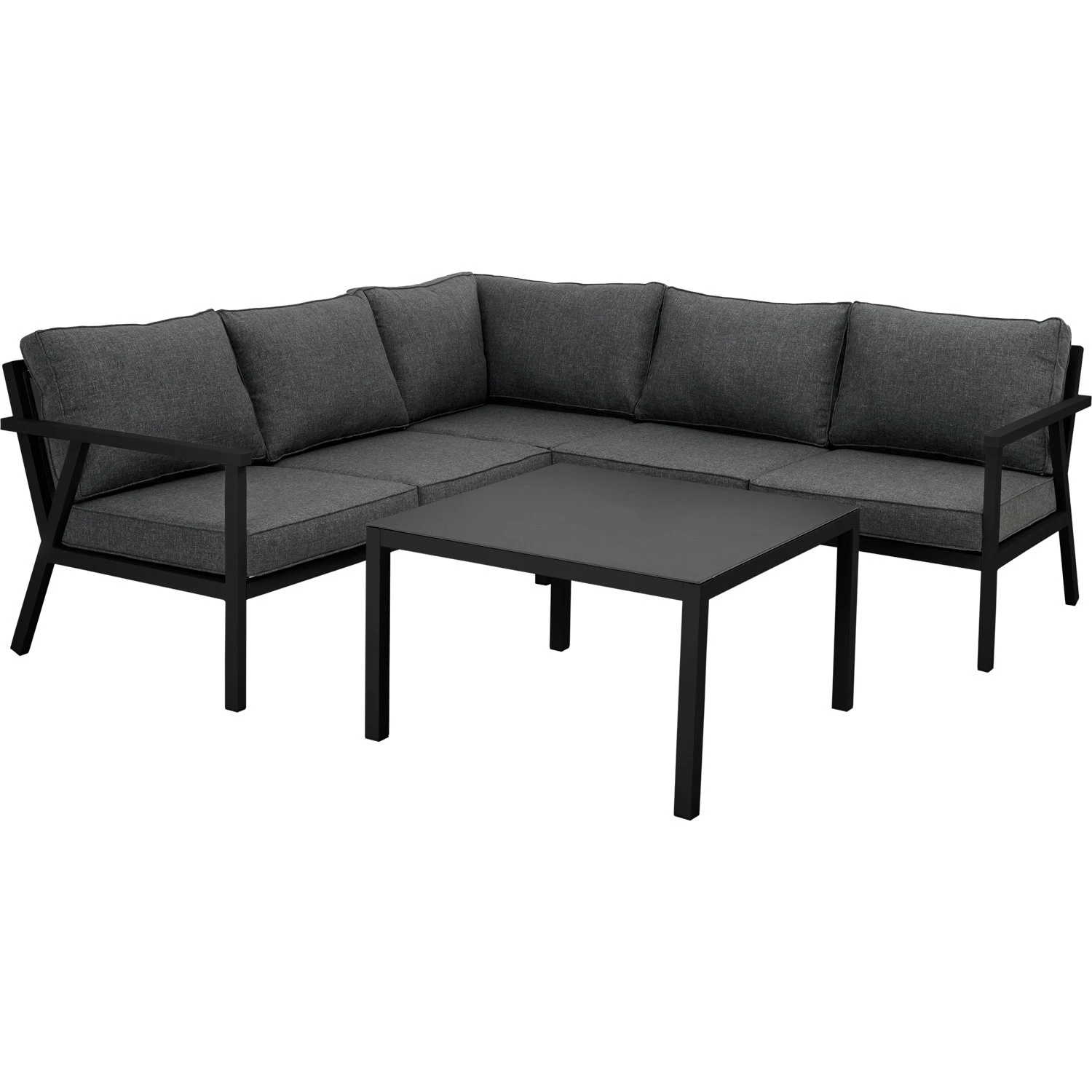 Brafab Rana Lounge-Set Niedrig 5 Sitzplätze, Schwarz/Anthrazit 1 Brafab Rana Lounge-Set Niedrig 5 Sitzplätze, Schwarz/Anthrazit