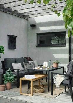 Brafab Rana Lounge-Set Niedrig 5 Sitzplätze, Schwarz/Anthrazit 6 Brafab Rana Lounge-Set Niedrig 5 Sitzplätze, Schwarz/Anthrazit -Grünblick Verkäufe brafab rana corner group low black 2