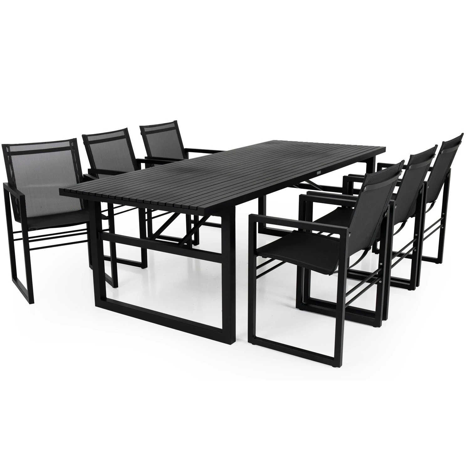 Brafab Vevi Dining Set, Aluminum / Black 1 Brafab Vevi Dining Set, Aluminum / Black