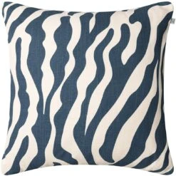 Zebra Kissen 50x50 Cm Im Freien Nutzbar, Blau / Off-white