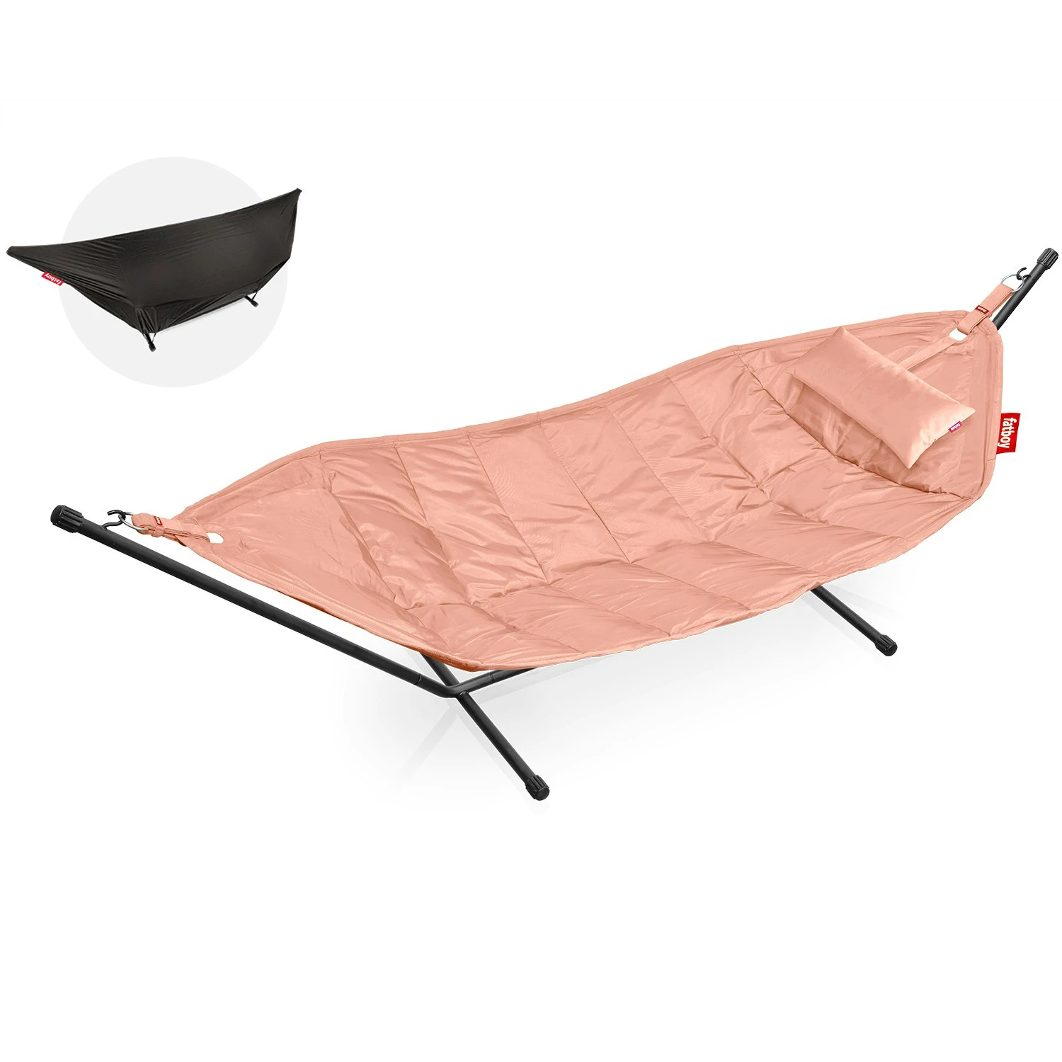 Fatboy Headdemock Deluxe Hammock + Pillow, Pink Shrimp/Light Grey 1 Fatboy Headdemock Deluxe Hammock + Pillow, Pink Shrimp/Light Grey