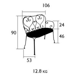 1900 Bank, Red Ochre -Grünblick Verkäufe fermob 1900 bank 4