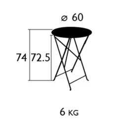 Bistro Tisch, Ø60 Cm/ Liquorice -Grünblick Verkäufe fermob bistro tisch 60 cm 3 1
