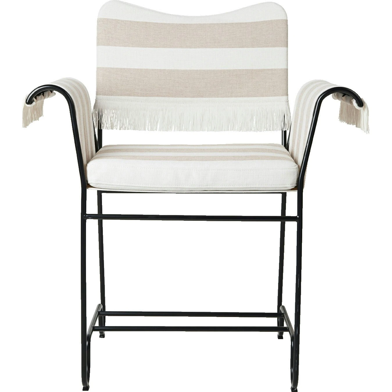 Gubi Tropique Esszimmerstuhl Mit Fransen, Classic Black / Leslie Stripe 40 1 Gubi Tropique Esszimmerstuhl Mit Fransen, Classic Black / Leslie Stripe 40