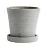 Hay Flowerpot Topf Mit Unterteller Grau, Ø11 Cm S