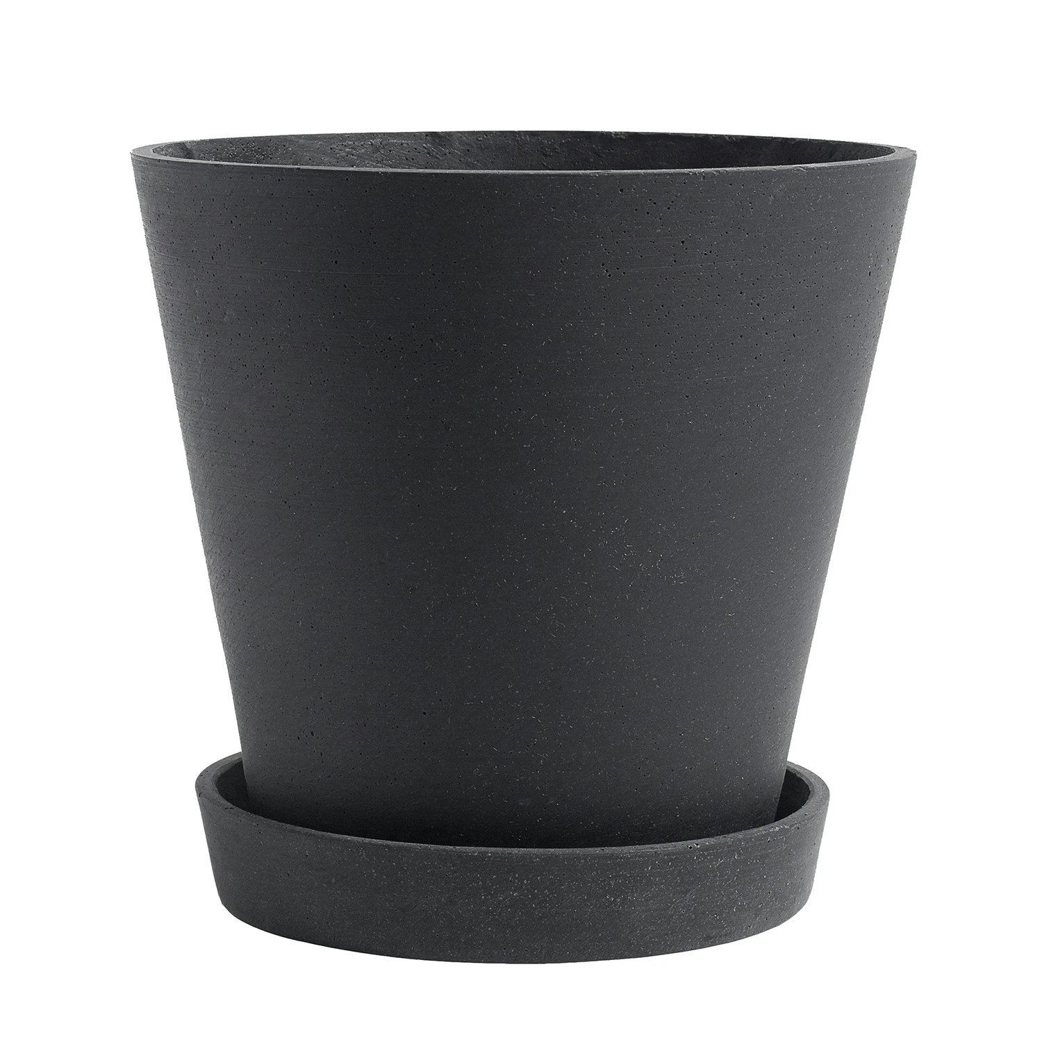 Hay Flowerpot Topf Mit Unterteller Schwarz, Ø21.5 Cm XL 1 Hay Flowerpot Topf Mit Unterteller Schwarz, Ø21.5 Cm XL