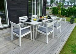 Stoltö Tischgarnitur 6 Sitzplätze, Weiß 7 Stoltö Tischgarnitur 6 Sitzplätze, Weiß -Grünblick Verkäufe hillerstorp stolto matgrupp orkangra inkdynor 7