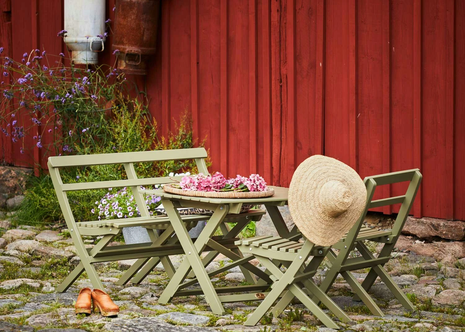 Torpet Tischgarnitur 4 Sitzplätze, Antikgrün 2 Torpet Tischgarnitur 4 Sitzplätze, Antikgrün – Bild 2