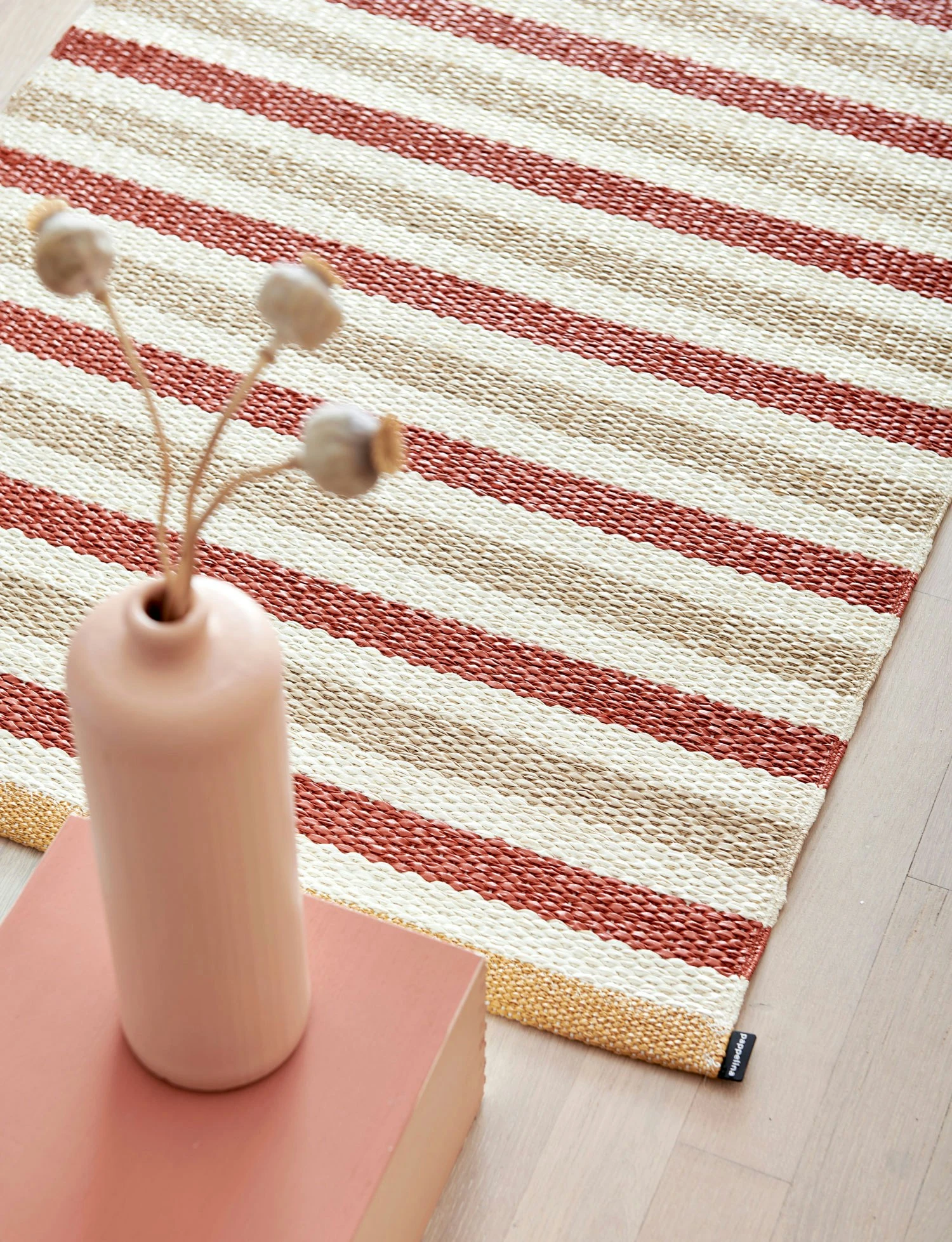 Teo Teppich Ziegelrot / Beige / Vanilla, 70x240 Cm 2 Teo Teppich Ziegelrot / Beige / Vanilla, 70x240 Cm – Bild 2