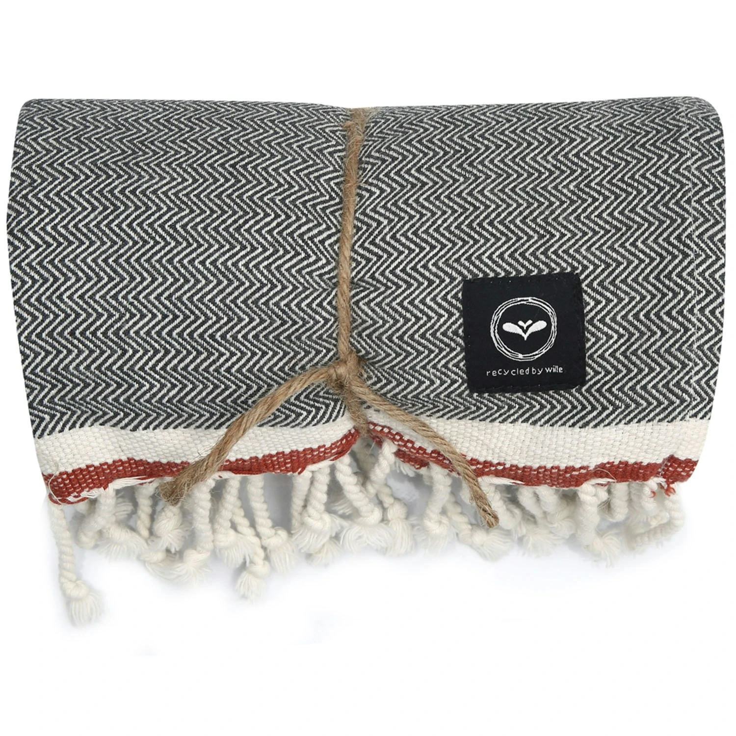 Badlakan Hamam Amasra 90x190 Cm Olivegrön/beige/rost Badetuch Dunkelgrau 2 Badlakan Hamam Amasra 90x190 Cm Olivegrön/beige/rost Badetuch Dunkelgrau – Bild 2