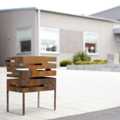 Röshults Urban 70 Fire Basket, Untreated Steel -Grünblick Verkäufe roshults fire basket urban 2